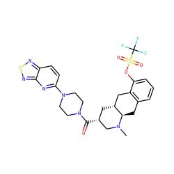 CN1C[C@H](C(=O)N2CCN(c3ccc4nsnc4n3)CC2)C[C@@H]2Cc3c(cccc3OS(=O)(=O)C(F)(F)F)C[C@H]21 ZINC000043606289