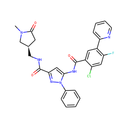 CN1C[C@H](CNC(=O)c2cc(NC(=O)c3cc(-c4ccccn4)c(F)cc3Cl)n(-c3ccccc3)n2)CC1=O ZINC001772615408