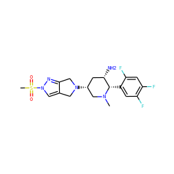 CN1C[C@H](N2Cc3cn(S(C)(=O)=O)nc3C2)C[C@H](N)[C@@H]1c1cc(F)c(F)cc1F ZINC000169701987