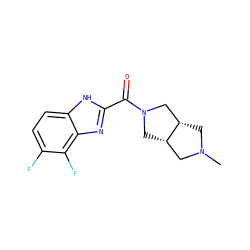 CN1C[C@H]2CN(C(=O)c3nc4c(F)c(F)ccc4[nH]3)C[C@H]2C1 ZINC000073165190