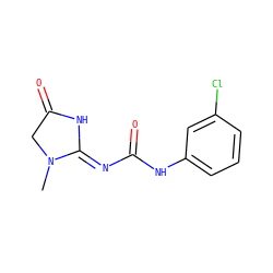 CN1CC(=O)N/C1=N\C(=O)Nc1cccc(Cl)c1 ZINC000000001436