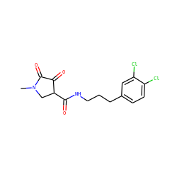 CN1CC(C(=O)NCCCc2ccc(Cl)c(Cl)c2)C(=O)C1=O ZINC000199598268