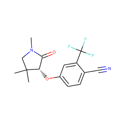 CN1CC(C)(C)[C@@H](Oc2ccc(C#N)c(C(F)(F)F)c2)C1=O ZINC000072120094