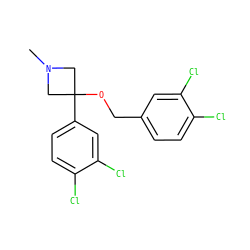 CN1CC(OCc2ccc(Cl)c(Cl)c2)(c2ccc(Cl)c(Cl)c2)C1 ZINC000096924135