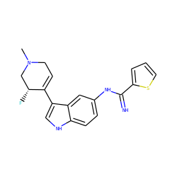 CN1CC=C(c2c[nH]c3ccc(NC(=N)c4cccs4)cc23)[C@H](F)C1 ZINC000034806262