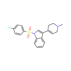 CN1CC=C(c2cn(S(=O)(=O)c3ccc(F)cc3)c3ccccc23)CC1 ZINC000028133589