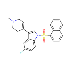 CN1CC=C(c2cn(S(=O)(=O)c3cccc4ccccc34)c3ccc(F)cc23)CC1 ZINC000000589552