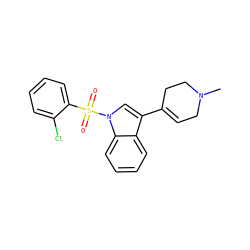 CN1CC=C(c2cn(S(=O)(=O)c3ccccc3Cl)c3ccccc23)CC1 ZINC000028120732