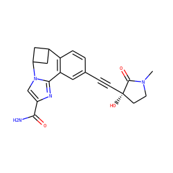 CN1CC[C@@](O)(C#Cc2ccc3c(c2)-c2nc(C(N)=O)cn2C2CC3C2)C1=O ZINC000219455926
