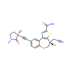 CN1CC[C@@](O)(C#Cc2ccc3c(c2)-c2nc(C(N)=O)sc2[C@](O)(CC#N)CO3)C1=O ZINC000219484623