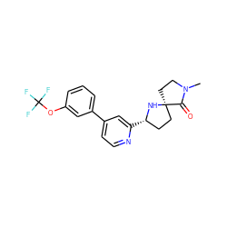 CN1CC[C@@]2(CC[C@H](c3cc(-c4cccc(OC(F)(F)F)c4)ccn3)N2)C1=O ZINC000144169613