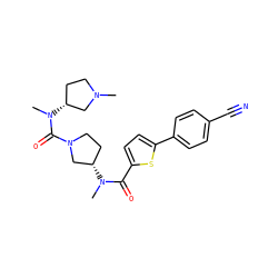 CN1CC[C@@H](N(C)C(=O)N2CC[C@H](N(C)C(=O)c3ccc(-c4ccc(C#N)cc4)s3)C2)C1 ZINC000028461059