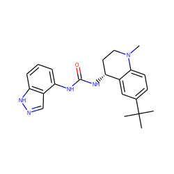 CN1CC[C@@H](NC(=O)Nc2cccc3[nH]ncc23)c2cc(C(C)(C)C)ccc21 ZINC000066076121