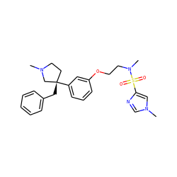 CN1CC[C@](Cc2ccccc2)(c2cccc(OCCN(C)S(=O)(=O)c3cn(C)cn3)c2)C1 ZINC000114261019