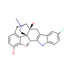 CN1CC[C@]23c4c5ccc(O)c4O[C@H]2c2[nH]c4ccc(F)cc4c2C[C@@]3(O)[C@H]1C5 ZINC000028955454