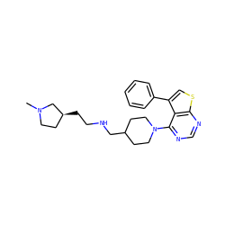 CN1CC[C@H](CCNCC2CCN(c3ncnc4scc(-c5ccccc5)c34)CC2)C1 ZINC000653767522