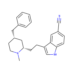 CN1CC[C@H](Cc2ccccc2)C[C@@H]1CCc1c[nH]c2ccc(C#N)cc12 ZINC000045387653