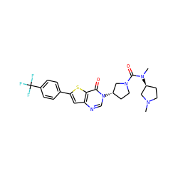CN1CC[C@H](N(C)C(=O)N2CC[C@H](n3cnc4cc(-c5ccc(C(F)(F)F)cc5)sc4c3=O)C2)C1 ZINC000028818539