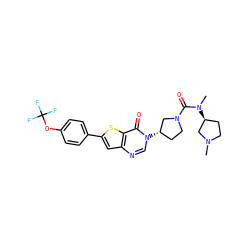 CN1CC[C@H](N(C)C(=O)N2CC[C@H](n3cnc4cc(-c5ccc(OC(F)(F)F)cc5)sc4c3=O)C2)C1 ZINC000028818540