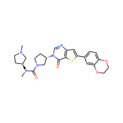 CN1CC[C@H](N(C)C(=O)N2CC[C@H](n3cnc4cc(-c5ccc6c(c5)OCCO6)sc4c3=O)C2)C1 ZINC000028818548