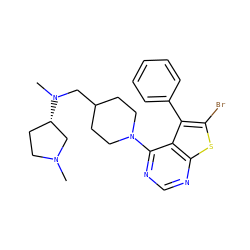 CN1CC[C@H](N(C)CC2CCN(c3ncnc4sc(Br)c(-c5ccccc5)c34)CC2)C1 ZINC000653748694