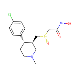 CN1CC[C@H](c2ccc(Cl)cc2)[C@@H](C[S@@+]([O-])CC(=O)NO)C1 ZINC000013584871