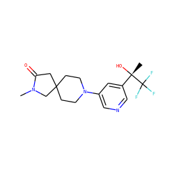 CN1CC2(CCN(c3cncc([C@](C)(O)C(F)(F)F)c3)CC2)CC1=O ZINC001772623371