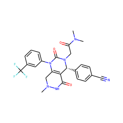 CN1CC2=C(C(=O)N1)[C@@H](c1ccc(C#N)cc1)N(CC(=O)N(C)C)C(=O)N2c1cccc(C(F)(F)F)c1 ZINC000096176118