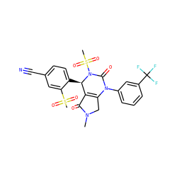 CN1CC2=C(C1=O)[C@@H](c1ccc(C#N)cc1S(C)(=O)=O)N(S(C)(=O)=O)C(=O)N2c1cccc(C(F)(F)F)c1 ZINC000068149908