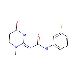 CN1CCC(=O)N/C1=N\C(=O)Nc1cccc(Br)c1 ZINC000084635670