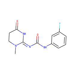 CN1CCC(=O)N/C1=N\C(=O)Nc1cccc(F)c1 ZINC000084616080