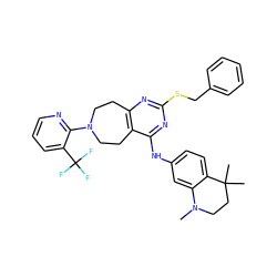 CN1CCC(C)(C)c2ccc(Nc3nc(SCc4ccccc4)nc4c3CCN(c3ncccc3C(F)(F)F)CC4)cc21 ZINC000149027250