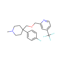 CN1CCC(COCc2cc(C(F)(F)F)ccn2)(c2ccc(F)cc2)CC1 ZINC000095592684