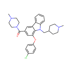 CN1CCC(Cn2c3ccccc3c3cc(C(=O)N4CCN(C)CC4)cc(Oc4ccc(Cl)cc4)c32)CC1 ZINC000028889637