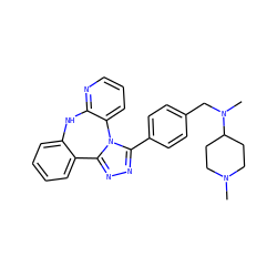 CN1CCC(N(C)Cc2ccc(-c3nnc4n3-c3cccnc3Nc3ccccc3-4)cc2)CC1 ZINC000096174021