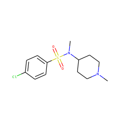CN1CCC(N(C)S(=O)(=O)c2ccc(Cl)cc2)CC1 ZINC000004857621