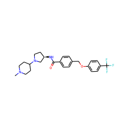 CN1CCC(N2CC[C@@H](NC(=O)c3ccc(COc4ccc(C(F)(F)F)cc4)cc3)C2)CC1 ZINC000299833382