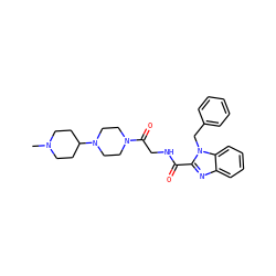 CN1CCC(N2CCN(C(=O)CNC(=O)c3nc4ccccc4n3Cc3ccccc3)CC2)CC1 ZINC000040950134