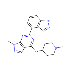 CN1CCC(Nc2nc(-c3cccc4[nH]ncc34)nc3c2cnn3C)CC1 ZINC000064528365
