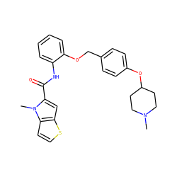 CN1CCC(Oc2ccc(COc3ccccc3NC(=O)c3cc4sccc4n3C)cc2)CC1 ZINC001772611519