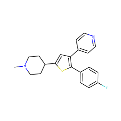 CN1CCC(c2cc(-c3ccncc3)c(-c3ccc(F)cc3)s2)CC1 ZINC000028472239