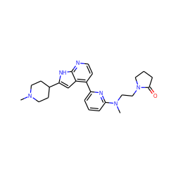 CN1CCC(c2cc3c(-c4cccc(N(C)CCN5CCCC5=O)n4)ccnc3[nH]2)CC1 ZINC000226053155