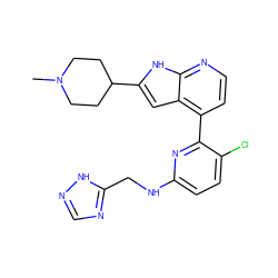 CN1CCC(c2cc3c(-c4nc(NCc5ncn[nH]5)ccc4Cl)ccnc3[nH]2)CC1 ZINC000226071273