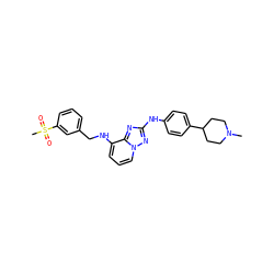 CN1CCC(c2ccc(Nc3nc4c(NCc5cccc(S(C)(=O)=O)c5)cccn4n3)cc2)CC1 ZINC000096169684