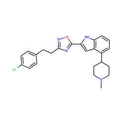CN1CCC(c2cccc3[nH]c(-c4nc(CCc5ccc(Cl)cc5)no4)cc23)CC1 ZINC000036311387