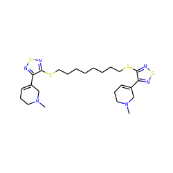 CN1CCC=C(c2nsnc2SCCCCCCCCSc2nsnc2C2=CCCN(C)C2)C1 ZINC000027522713