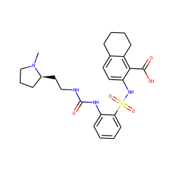 CN1CCC[C@@H]1CCNC(=O)Nc1ccccc1S(=O)(=O)Nc1ccc2c(c1C(=O)O)CCCC2 ZINC000014964695