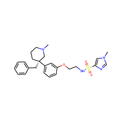 CN1CCC[C@](Cc2ccccc2)(c2cccc(OCCNS(=O)(=O)c3cn(C)cn3)c2)C1 ZINC000114735279