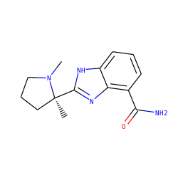 CN1CCC[C@]1(C)c1nc2c(C(N)=O)cccc2[nH]1 ZINC000040973592