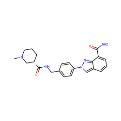 CN1CCC[C@H](C(=O)NCc2ccc(-n3cc4cccc(C(N)=O)c4n3)cc2)C1 ZINC000045347246